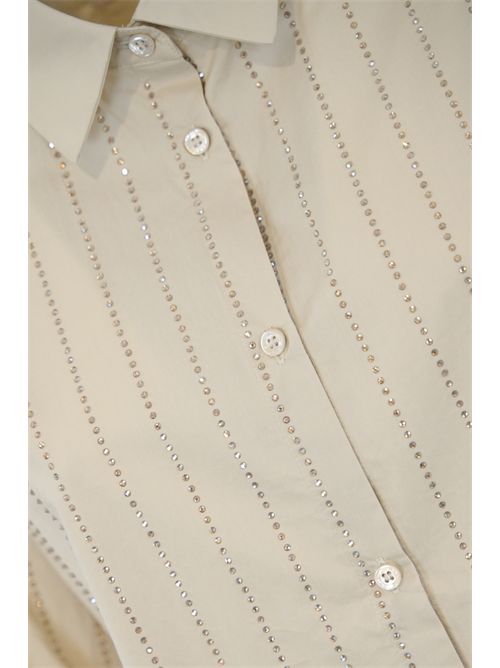 Camicia Meredith in popeline con strass Mc2 Saint Barth | MEREDITH06636H POPELINE STRASS STRIPES